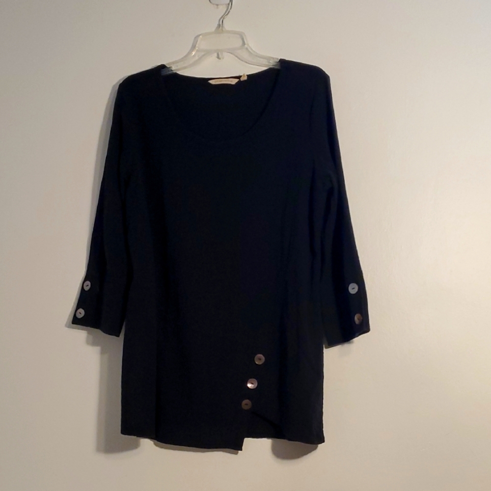EUC Soft Surroundings Black Asymetrical Cotton Tunic
